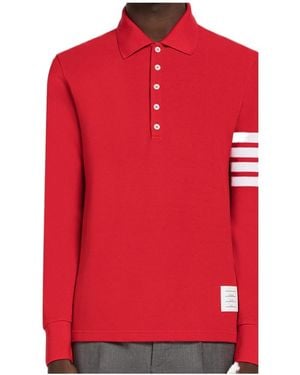 Thom Browne Long Sleeve Polo in Gray for Men | Lyst