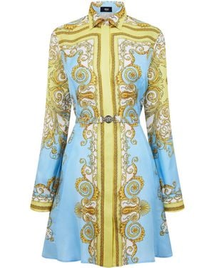 Versace Print Long-Sleeve Shirt - Blue