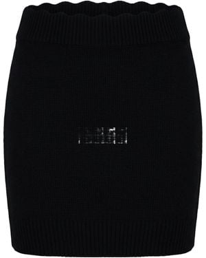 Chloé Minimalist Solid-Colored Knit Midi Skirt - Black