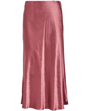 Vince Crinkled Satin Midi Skirt - Pink