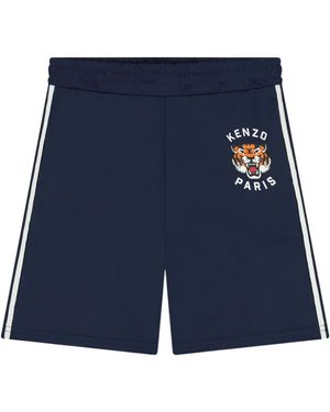 KENZO Tiger-Print Shorts - Blue