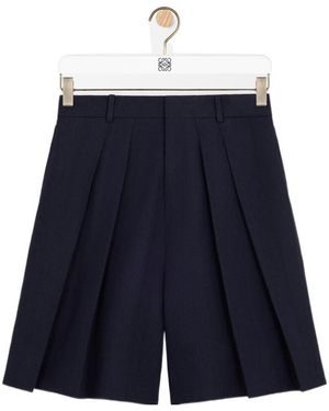 Loewe Double-Pleat Shorts - Blue