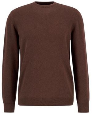 Barbour Long-Sleeved Crew Neck Knit Sweater - Brown