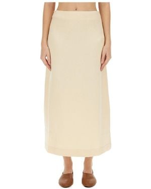 Jil Sander High Low Hem Midi Skirt - Natural