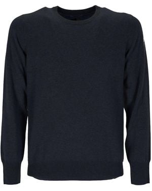 Soft Goat Crew Neck Long-Sleeved Knitwear - Blue