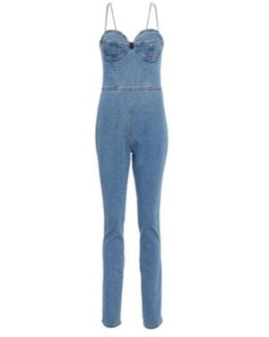 Magda Butrym Bustier Denim Jumpsuit - Blue