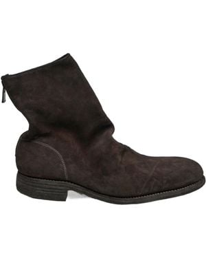 Guidi Round-Toe Ankle Boots - Black
