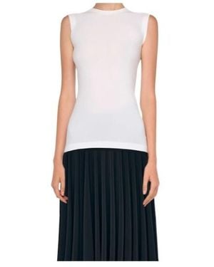 Norma Kamali Sleeveless Round-Neck Top - White