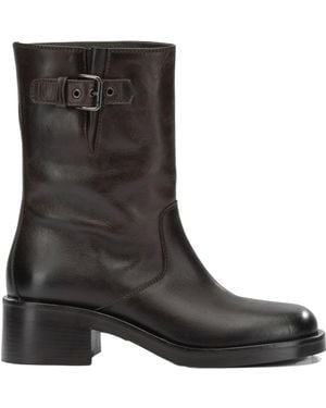Strategia Round-Toe Ankle Boots - Black