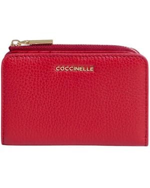 Coccinelle Logo Lettering Zipped Wallet - Red