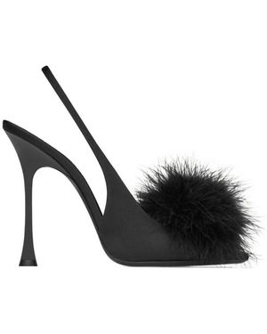Saint Laurent Paradis Slingback Sandals - Black