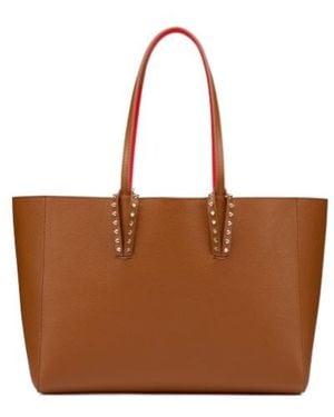 Christian Louboutin Cabata Stud Detailed Small Tote Bag - Brown