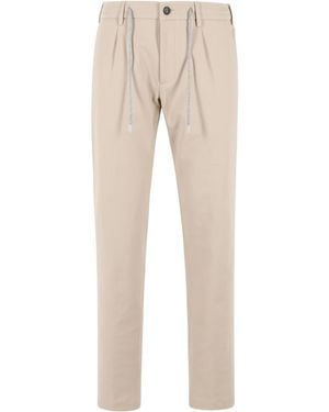 Eleventy Casual Pants With Belt Loops - Natural