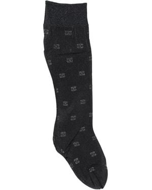 Ganni Two-Color Metal High Socks - Black
