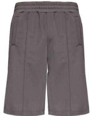 Palm Angels Curved Logo Printed Shorts - Grey