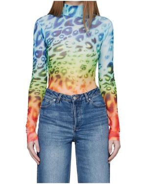 CASABLANCA Printed Mesh T-Shirt - Blue