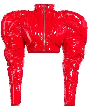 Dolce & Gabbana Solid Color Puffer Jackets - Red