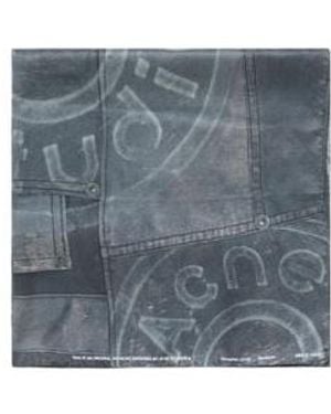 Acne Studios Printed Silk Scarf - Blue