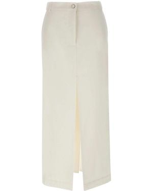 REMAIN Birger Logo Button Skirt - White
