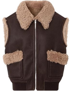 Bally Collarless Sleeveless Vest - Brown
