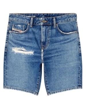 DIESEL D-Fin Distressed Denim Shorts - Blue