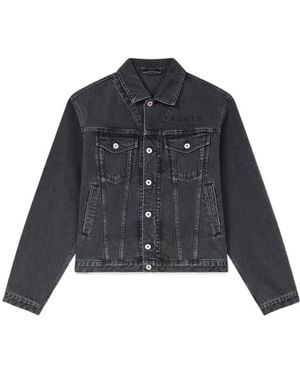 KENZO Collared Button-Up Denim Jacket - Blue