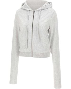 Entire studios Cropped Zip-Up Hoodie - White