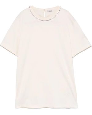 Moncler Crystal-Embellished T-Shirt - White