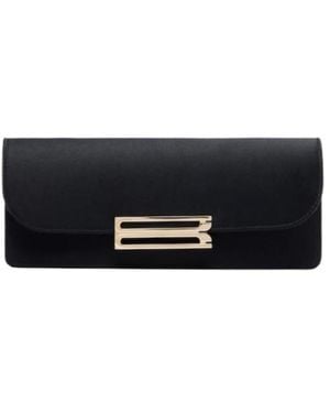 Victoria Beckham Dorian East-West Satin Clutch - Black