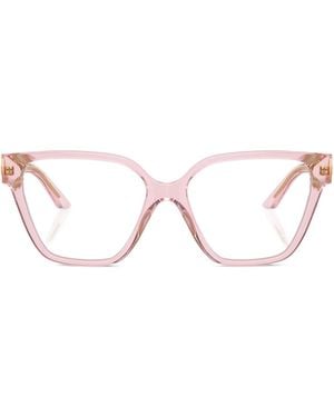 Versace Geometric-Frame Glasses - Natural