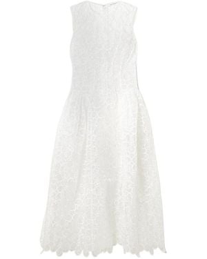 Cecilie Bahnsen Sleeveless Lace Midi Dress - White