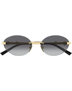 Gucci Eyewear Oval Frame Sunglasses - Multicolor