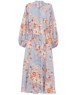 Zimmermann Awaken Billow Floral Printed Long Dress - Multicolour