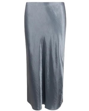 Vince Satin Midi Slip Skirt - Gray