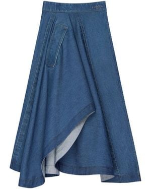 Givenchy Long Asymmetric Skirt - Blue