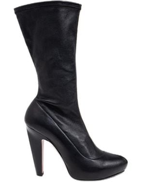 McQueen Pointed-Toe Platform Boots - Black