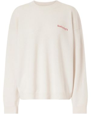 FRAME Logo-Embroidered Cashmere Jumper - White