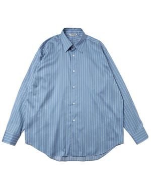 AURALEE Striped-Pattern Long-Sleeve Shirt - Blue