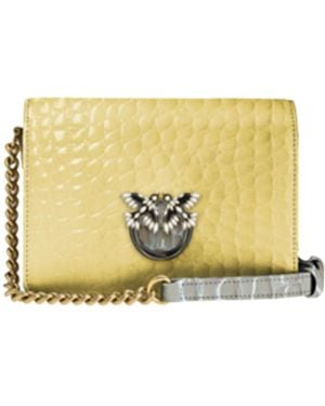 Pinko Love Click Flip Shoulder Bag - Metallic