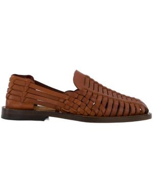 Brunello Cucinelli Woven Leather Sandals - Brown