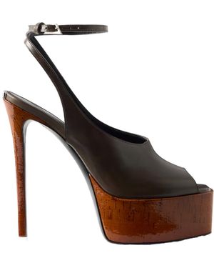 The Attico Leather Sandals - Brown