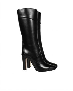 Gucci Calf-Length Block Heel Boots - Black