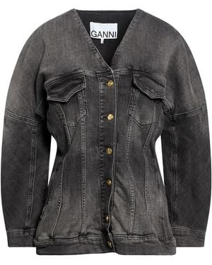 Ganni Denim Jackets - Black