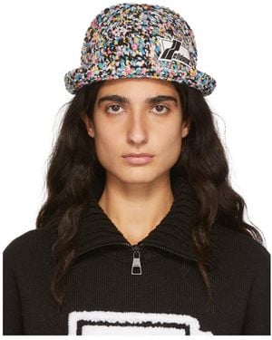 we11done Logo Rough Knitted Fisherman Hat - Black