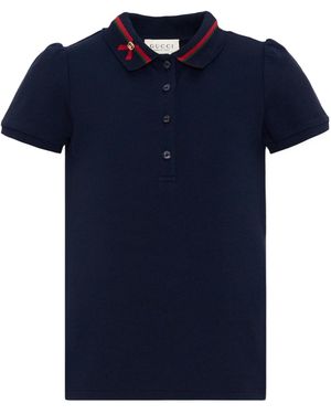 Gucci Web-Stripe Interlocking G Polo Shirt - Black