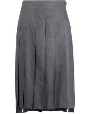 Thom Browne Rwb Stripe Pleated Midi Skirt - Grey