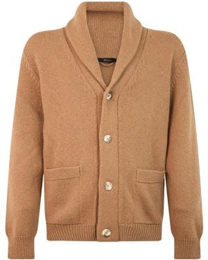 Herno Shawl Collar Buttoned Cardigan - Brown