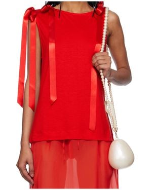 Simone Rocha Bow Ribbon Tail Vest - Red