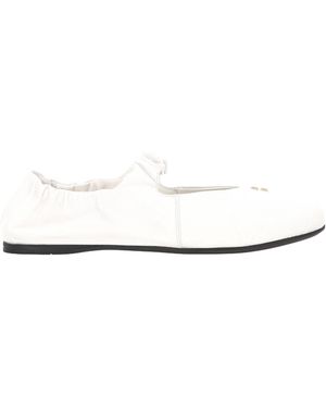 Miu Miu Gathered Ballet Flats - White