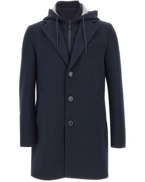 Manuel Ritz Sempre Hooded Coat - Blue
